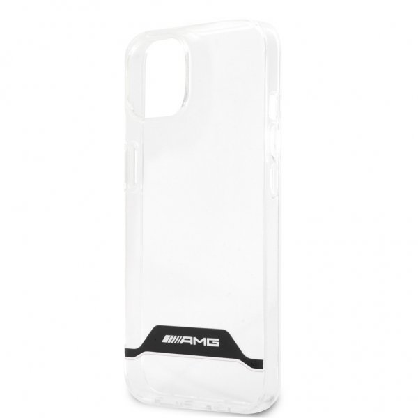 AMG iPhone 13 Mini Deksel Electroplated Horizontal Stripes Hvit Transparent