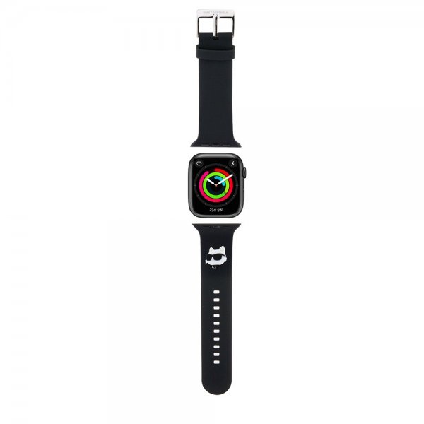Karl Lagerfeld Apple Watch 44/45/46mm/Apple Watch Ultra Armbånd Rubber NFT Choupette Svart