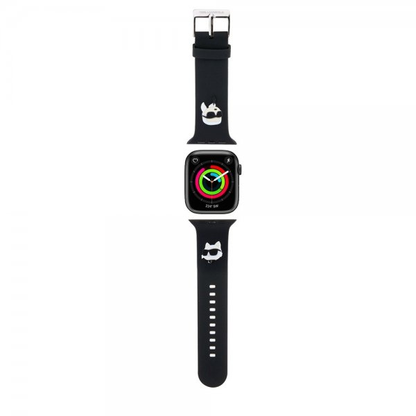 Karl Lagerfeld Apple Watch 42/44/45mm/Apple Watch Ultra Armbånd Rubber NFT Karl & Choupette Svart