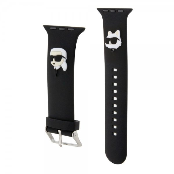 Karl Lagerfeld Apple Watch 42/44/45mm/Apple Watch Ultra Armbånd Rubber NFT Karl & Choupette Svart
