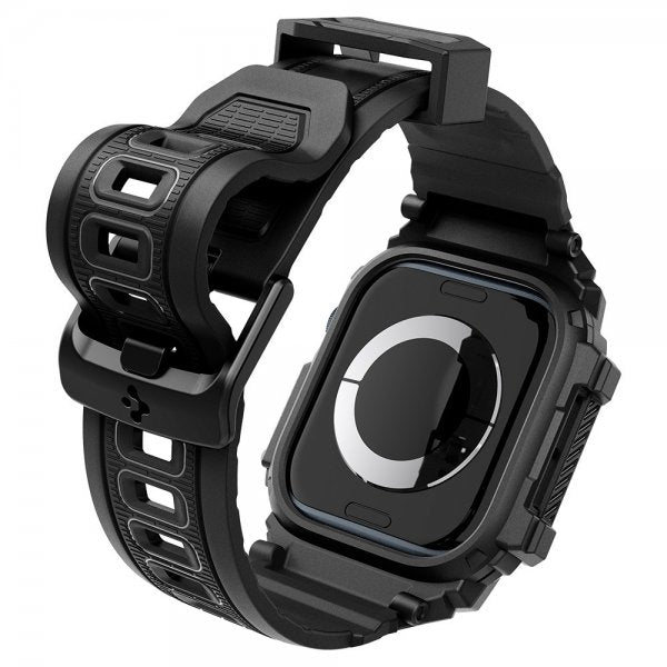 Spigen Apple Watch 42mm (Series 10/11) Armbånd og Deksel Rugged Armor Pro Matte Black