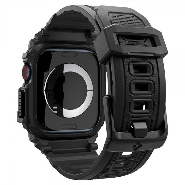 Spigen Apple Watch 42mm (Series 10/11) Armbånd og Deksel Rugged Armor Pro Matte Black