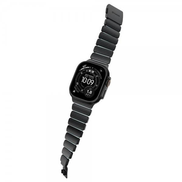 Nomad Apple Watch 44/45/46mm/Ultra 49mm Armbånd Stratos Band Svart Icy Blue Glow