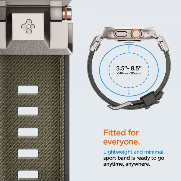 Spigen Apple Watch 44/45/46mm/Watch Ultra 49mm Armbånd DuraPro Armor Military Green