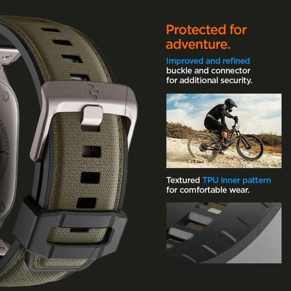 Spigen Apple Watch 44/45/46mm/Watch Ultra 49mm Armbånd DuraPro Armor Military Green