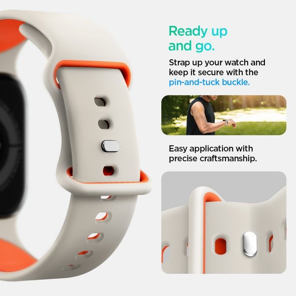 Spigen Apple Watch 44/45/46mm/Watch Ultra 49mm Armbånd Nano Pop Orange Beige