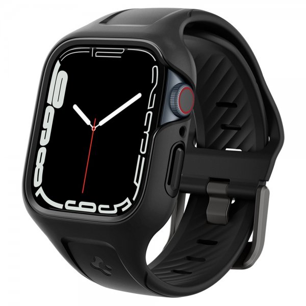 Spigen Apple Watch 45mm Deksel med Armbånd Liquid Air Pro Svart