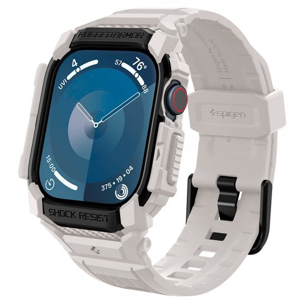 Spigen Apple Watch 46mm (Series 10/11) Armbånd og Deksel Rugged Armor Pro Dune Beige