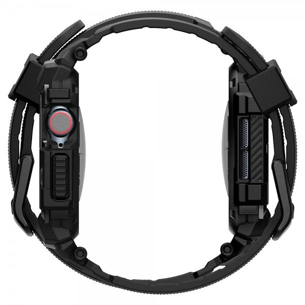 Spigen Apple Watch 46mm (Series 10/11) Armbånd og Deksel Rugged Armor Pro Matte Black