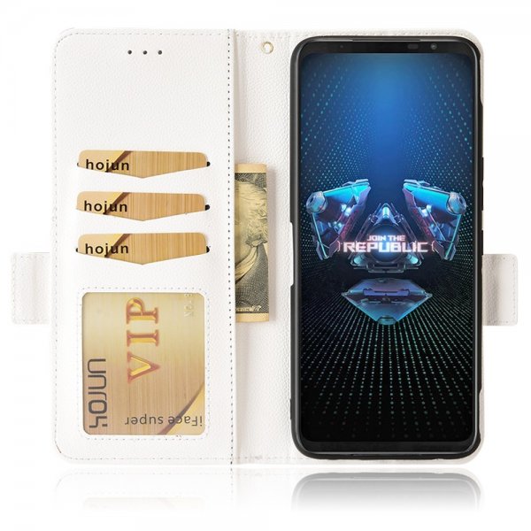 Asus ROG Phone 5 Etui Litchi Hvit