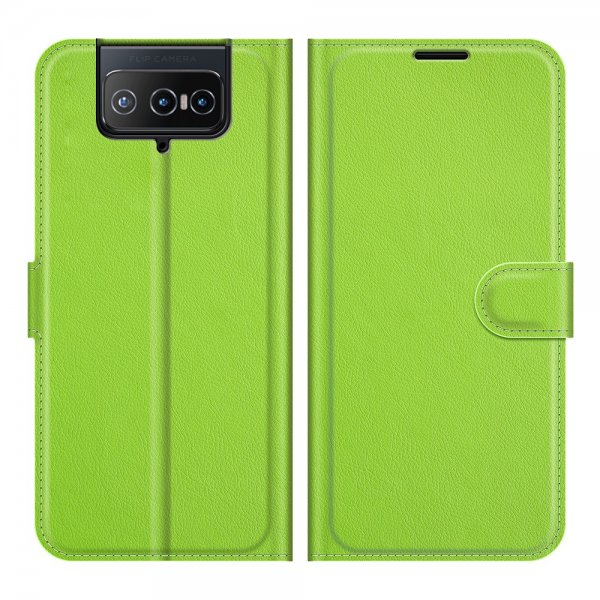 Asus Zenfone 8 Flip Etui Litchi Grønn