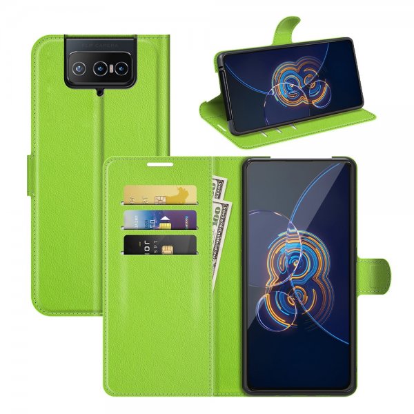 Asus Zenfone 8 Flip Etui Litchi Grønn