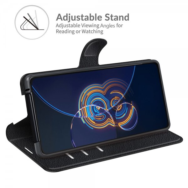 Asus Zenfone 8 Flip Etui Litchi Svart
