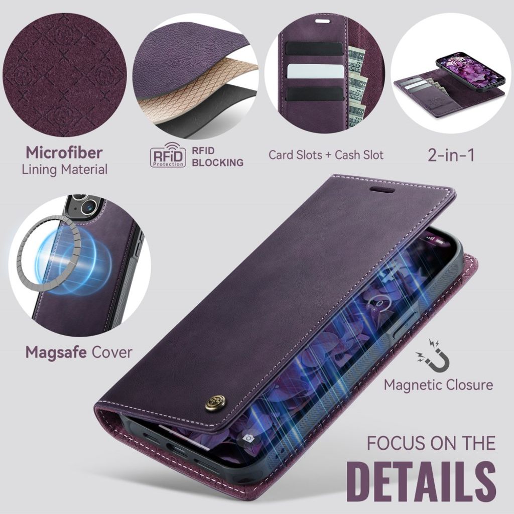 CaseMe iPhone 15 Etui C49 Series Lilla