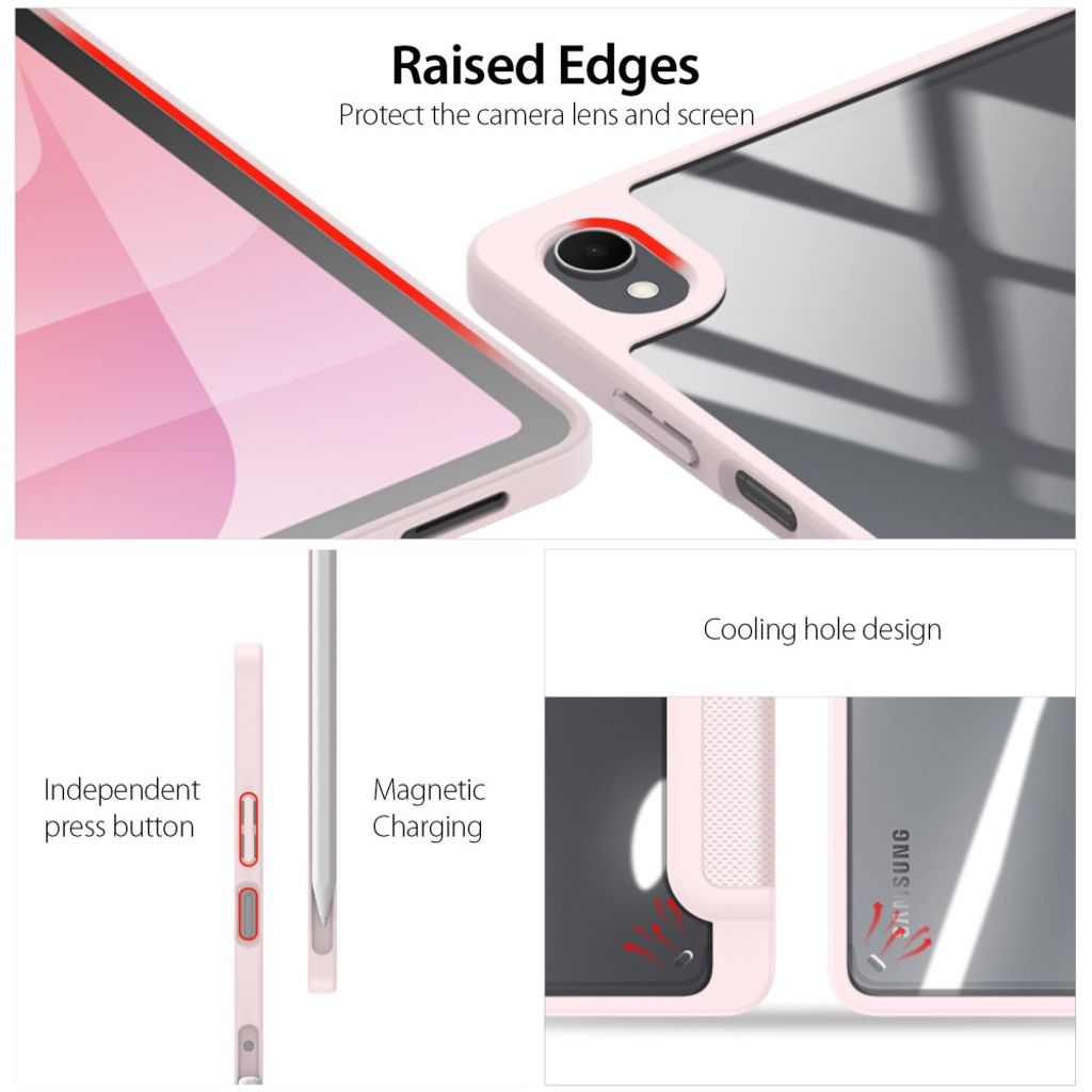 Dux Ducis Samsung Galaxy Tab S12 Plus Etui TOBY Series Rosa