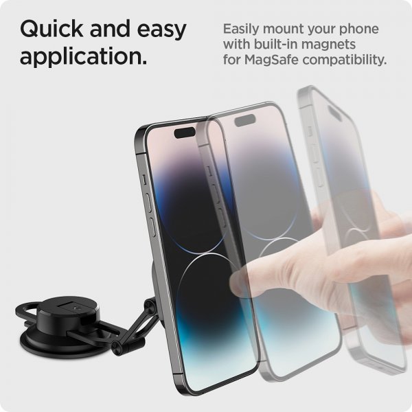 Spigen Mobilholder til bil OneTap 3 Dashboard Mount MagSafe Svart