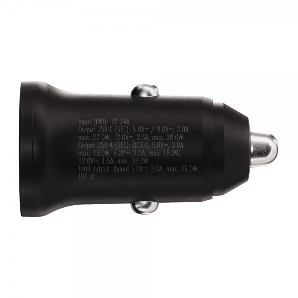 X2O Mobillader til bil 35W Double USB-C/USB-A GaN Svart