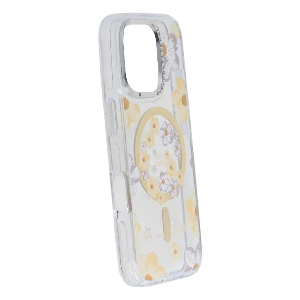 iPhone 16 Pro Deksel med blomstermønster, MagSafe, Gul