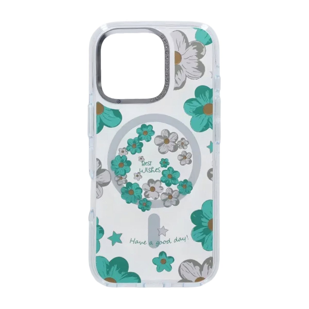 iPhone 16 Pro Max Deksel med blomstermønster MagSafe Grønn