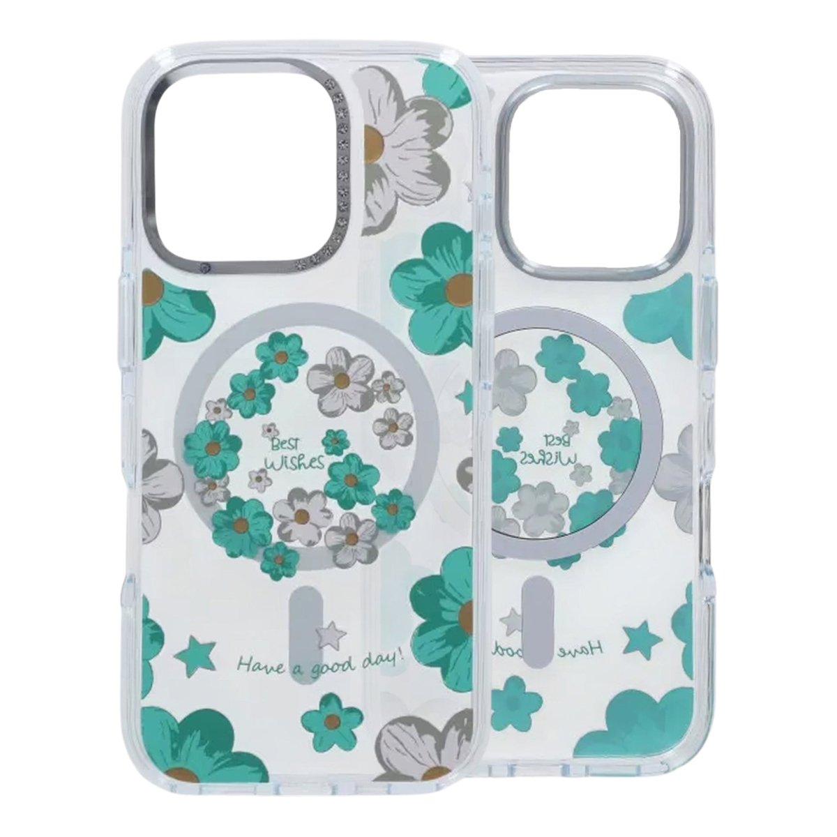 iPhone 16 Pro Max Deksel med blomstermønster MagSafe Grønn