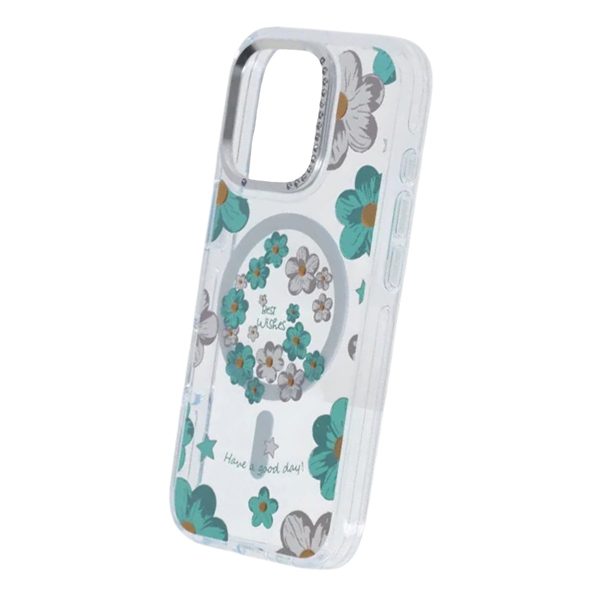iPhone 16 Pro Max Deksel med blomstermønster MagSafe Grønn