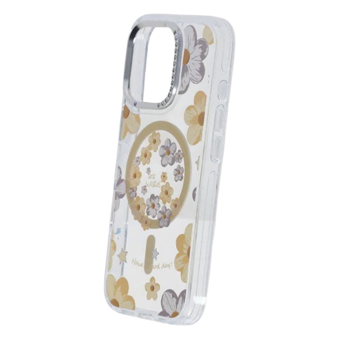 iPhone 16 Pro Max Deksel med blomstermønster MagSafe Gul