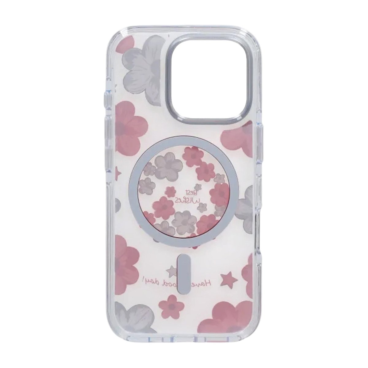 iPhone 16 Pro Deksel med blomstermønster, MagSafe, Rosa