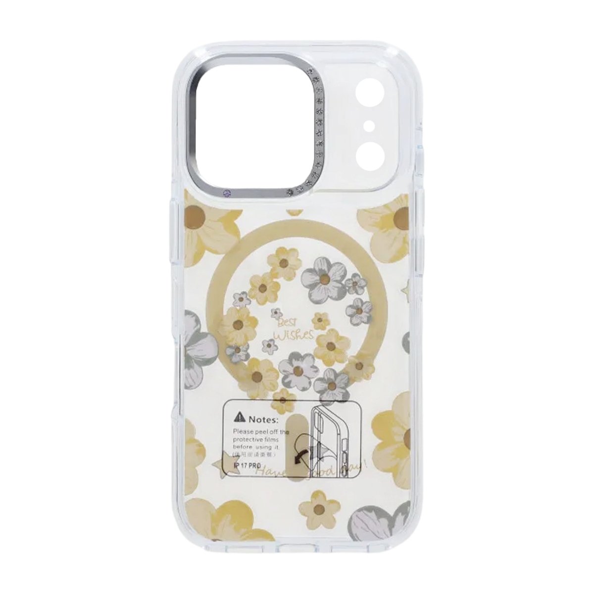 iPhone 17 Pro Deksel med blomstermønster MagSafe Gul