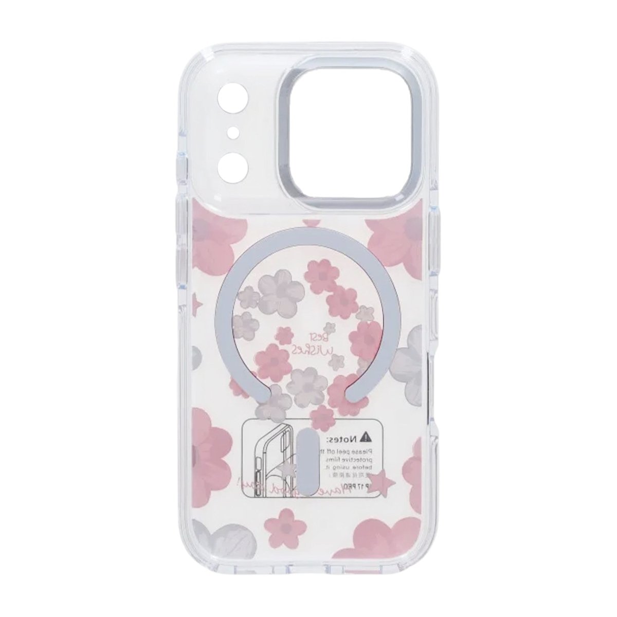 iPhone 17 Pro Max Deksel med blomstermønster MagSafe Rosa