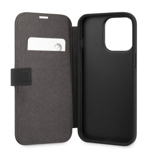 BMW iPhone 13 Pro Etui Tricolor Carbon Effect Svart