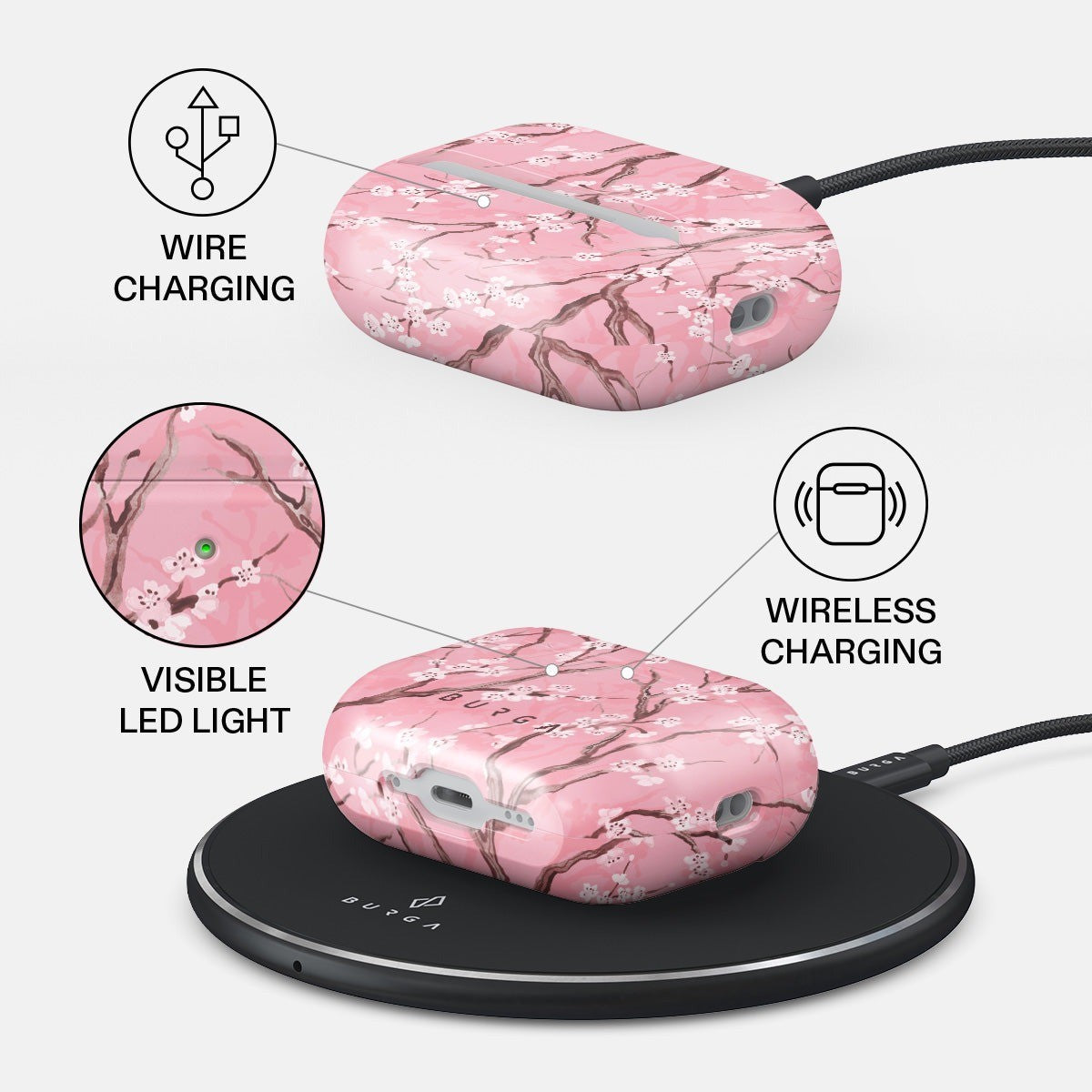 Burga AirPods Pro 3 Deksel Design Sakura