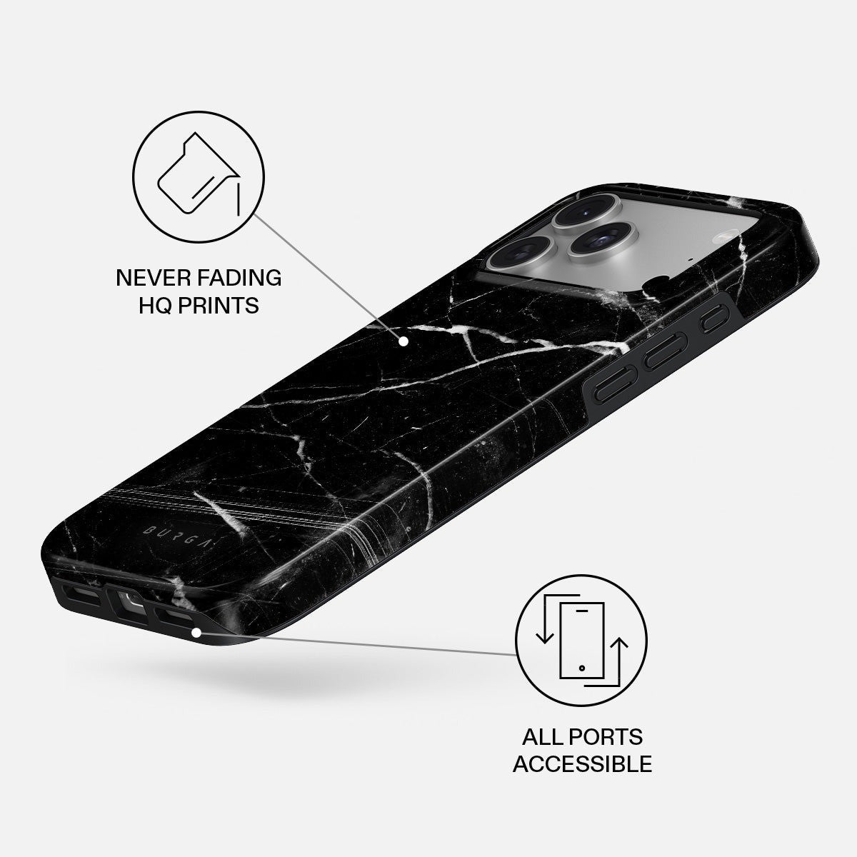 Burga iPhone 18 Pro Deksel Tough MagSafe Noir