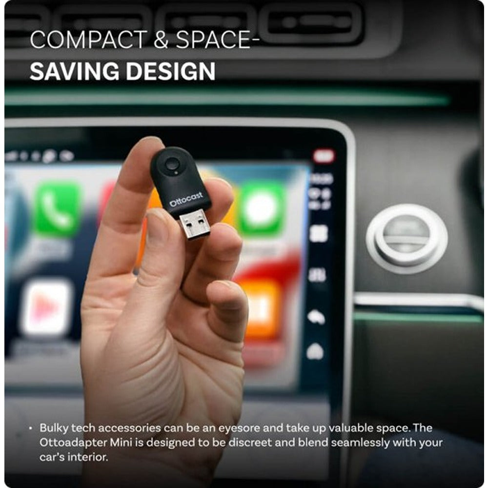 Ottocast Mini Trådløs Apple CarPlay/Android Auto Adapter