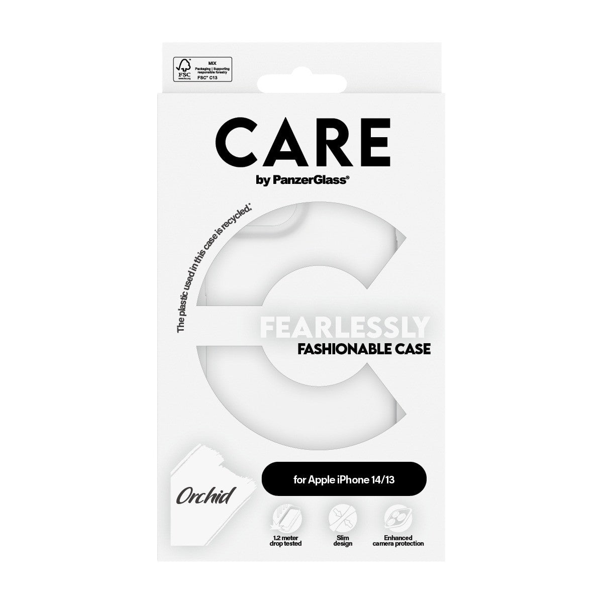 CARE by PanzerGlass iPhone 13/iPhone 14 Deksel Fashionable White Orchid