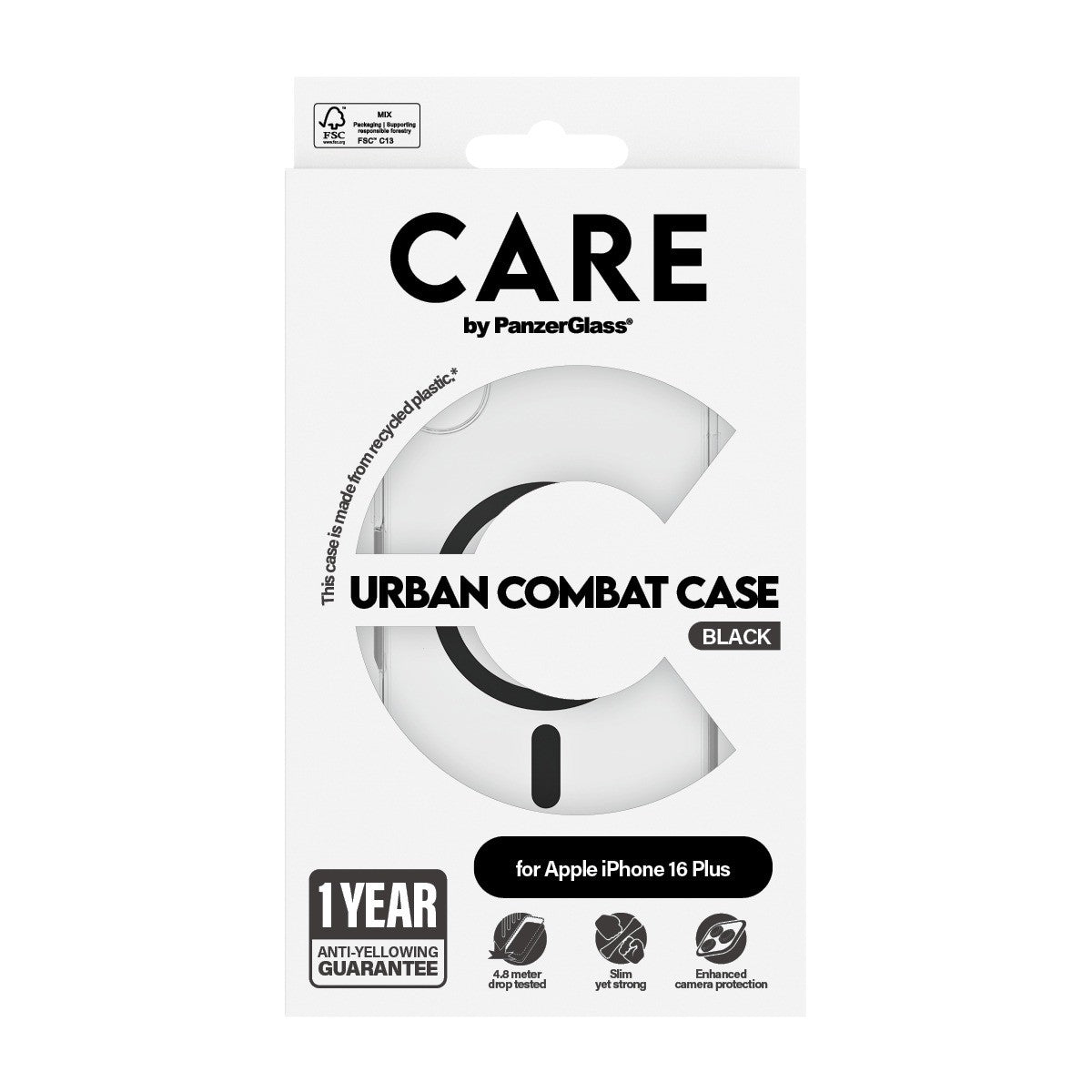 CARE by PanzerGlass iPhone 16 Plus Deksel Urban Combat MagSafe Svart