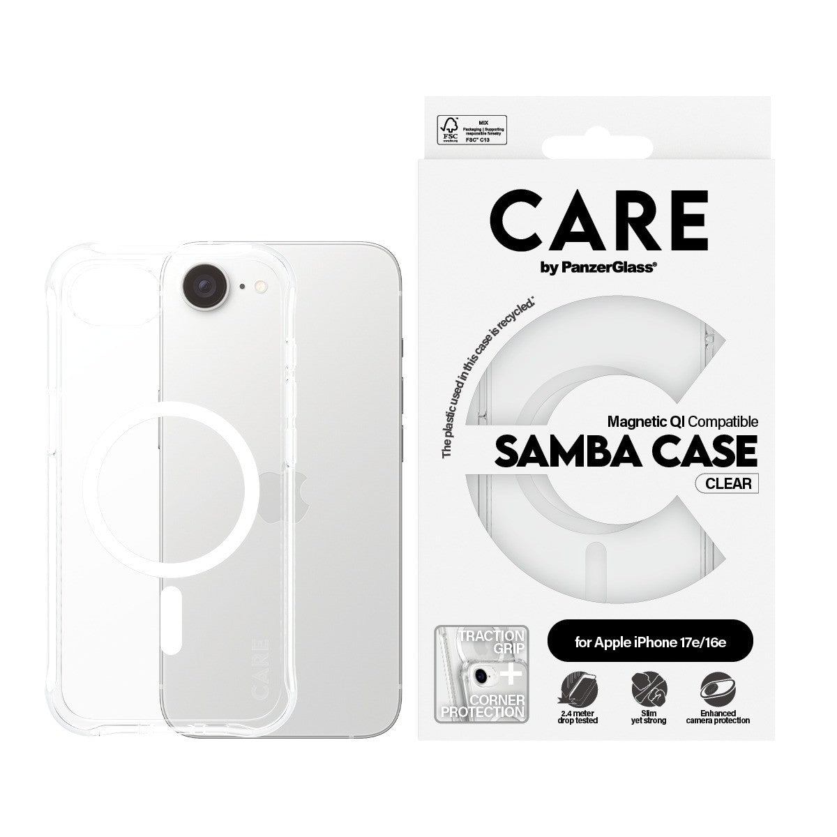 CARE by PanzerGlass iPhone 17e Deksel Samba MagSafe Klar