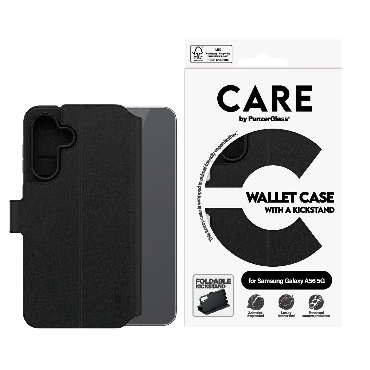 CARE by PanzerGlass Samsung Galaxy A56 Etui Wallet Kickstand Svart