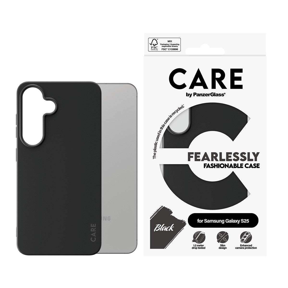 CARE by PanzerGlass Samsung Galaxy S25 Deksel Fashionable Svart