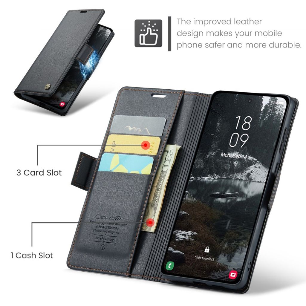 CaseMe Samsung Galaxy S25 Edge Etui 023 Series Svart