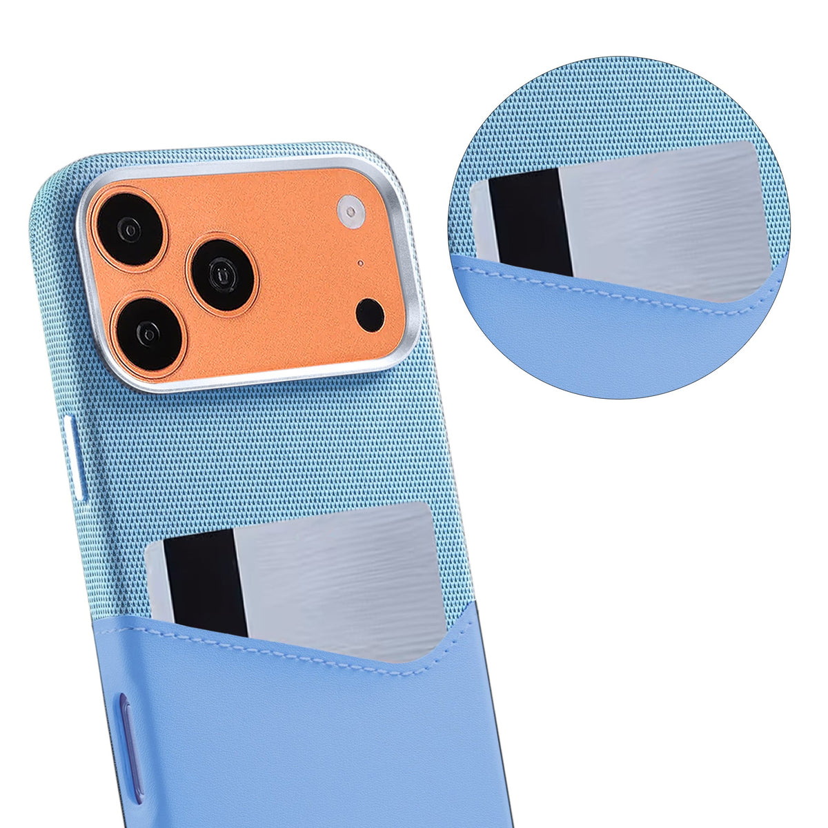 iPhone 17 Pro/iPhone 18 Pro Deksel i lær med Kortholder og MagSafe Blå