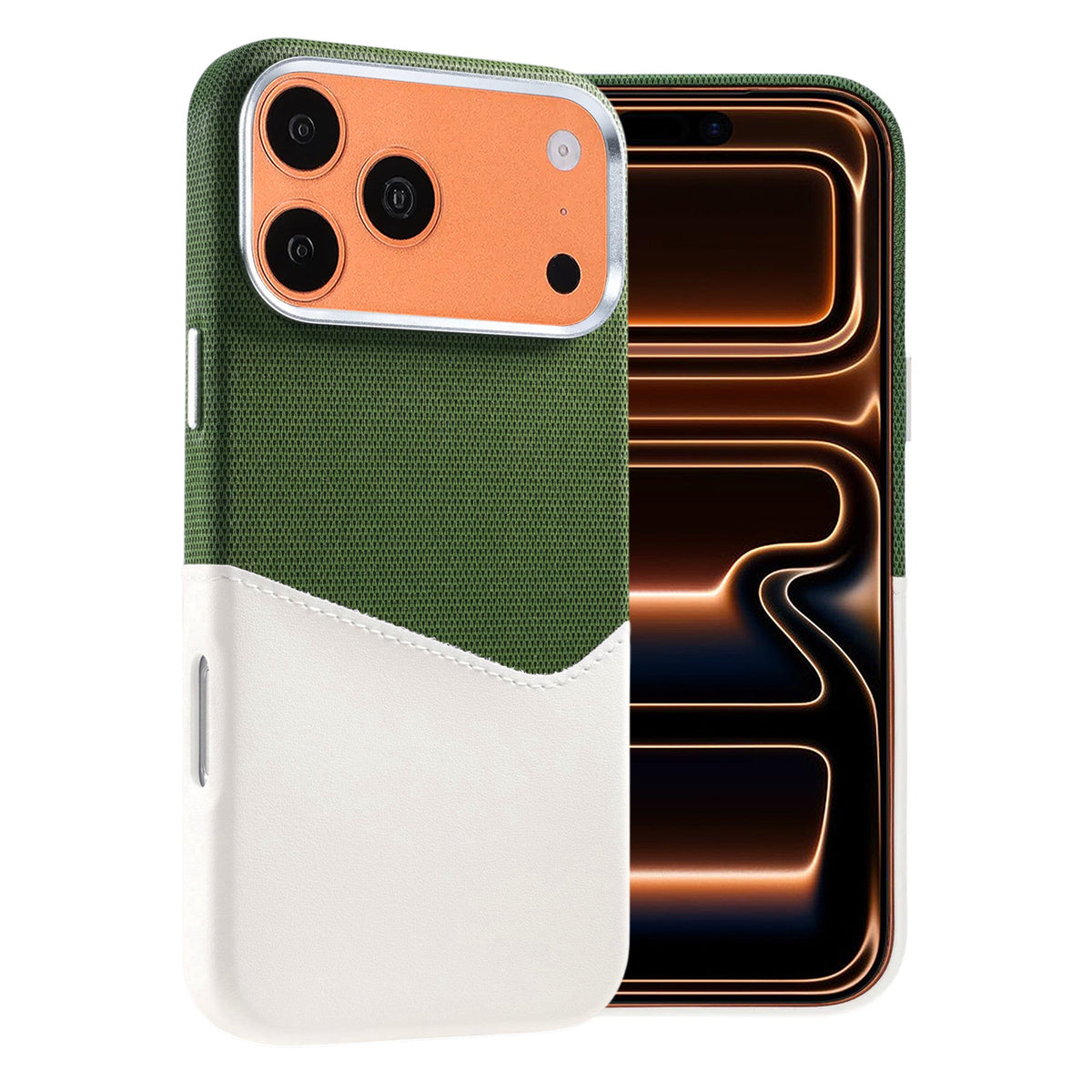 iPhone 17 Pro Max/iPhone 18 Pro Max Deksel i skinn Kortholder MagSafe Hvit