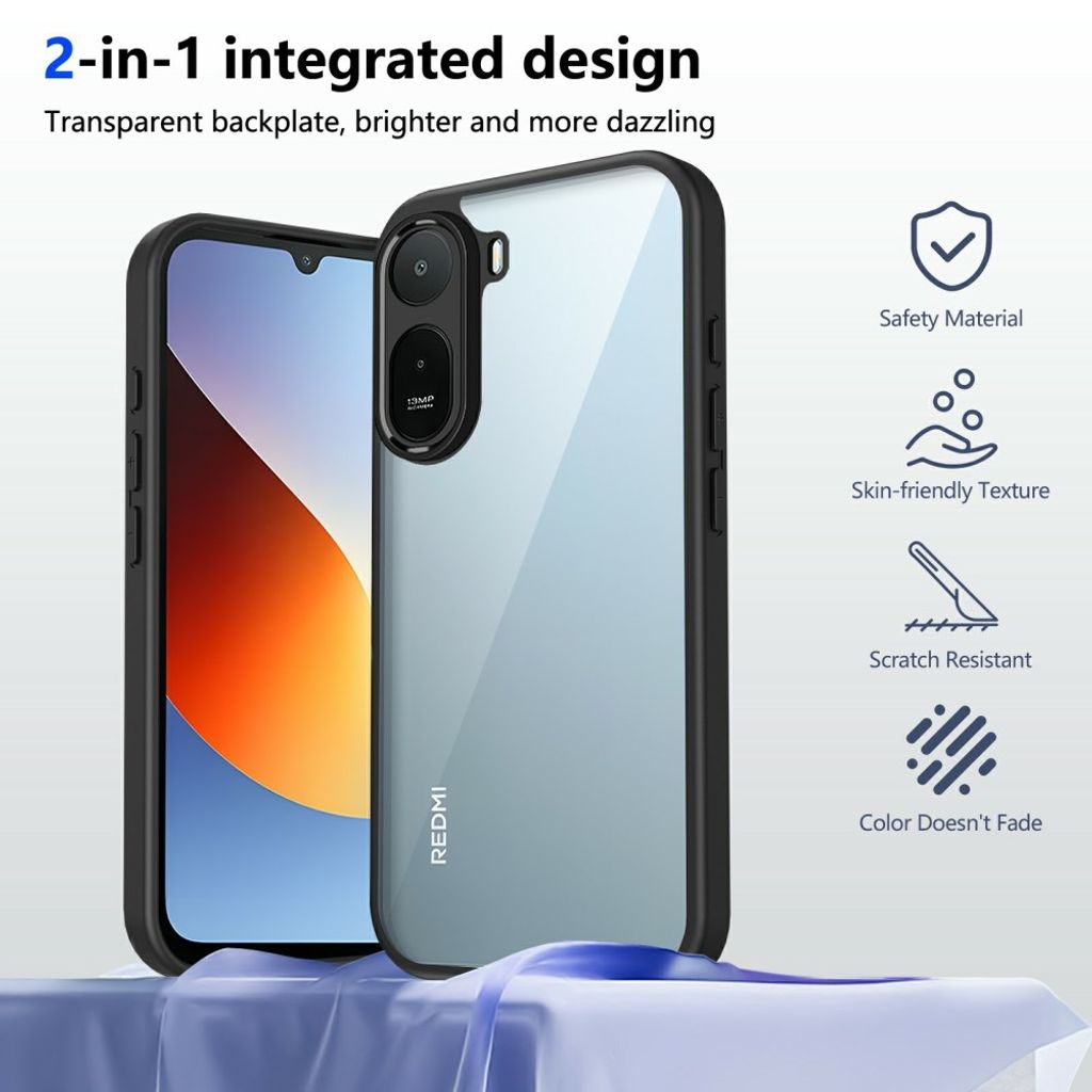 Xiaomi Redmi A7 Pro Deksel Klar Baksida Svart