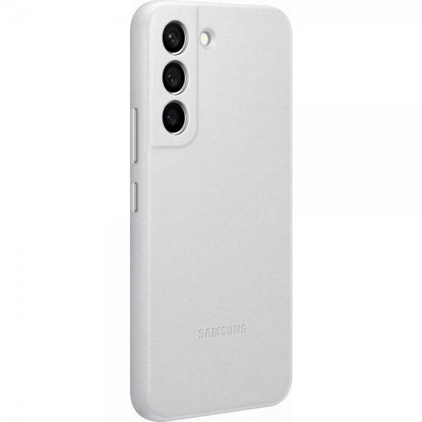 Samsung Original Galaxy S22 Deksel Leather Cover Light Gray