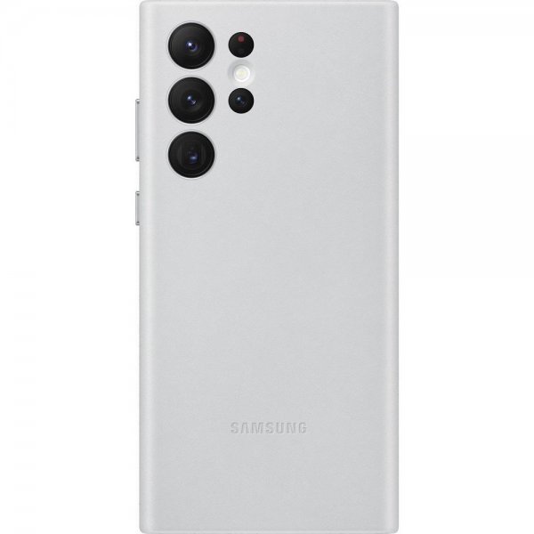 Samsung Original Galaxy S22 Ultra Deksel Leather Cover Light Gray