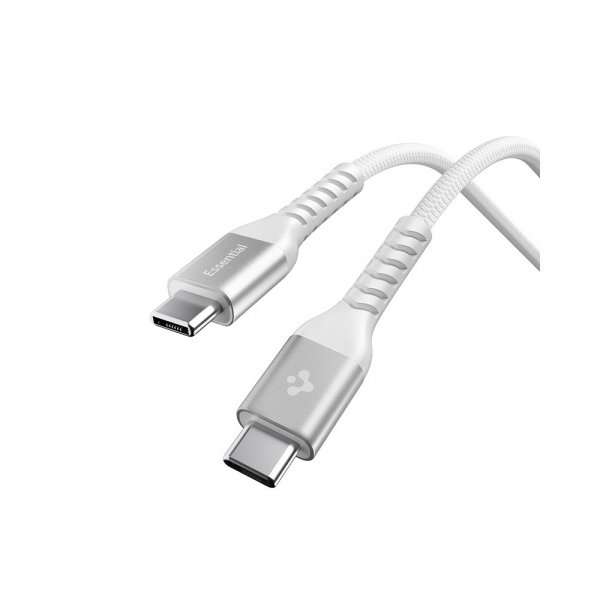 Spigen Essential Kabel Fabric USB-C/USB-C 100W 1m Hvit