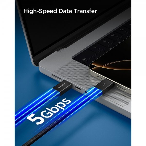 Spigen Essential Kabel USB-C/USB-C 100W 1m Svart