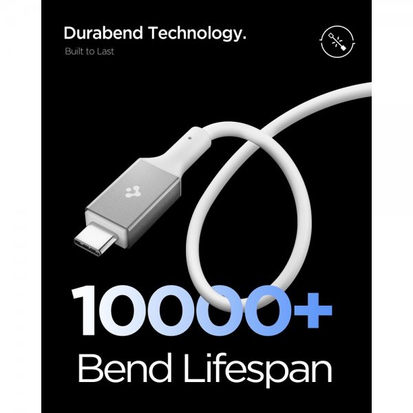 Spigen Essential Kabel USB-C/USB-C 240W 1.2m Hvit