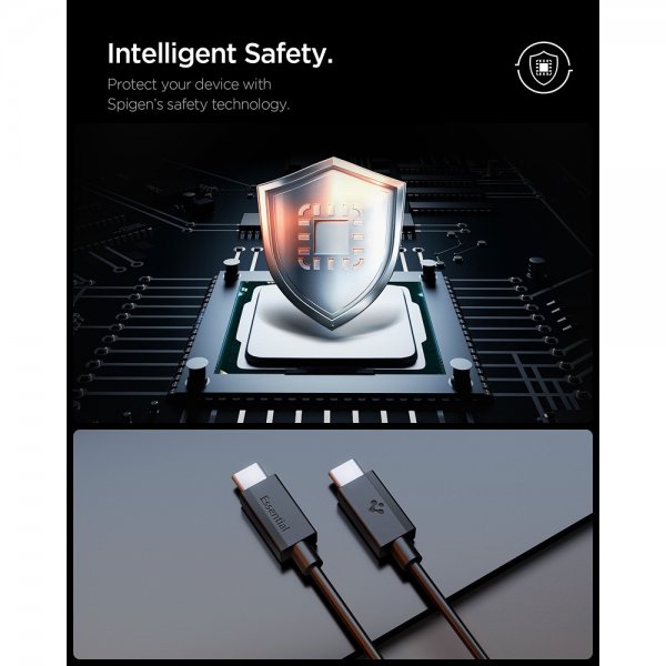 Spigen Essential Kabel USB-C/USB-C 60W 1m Svart
