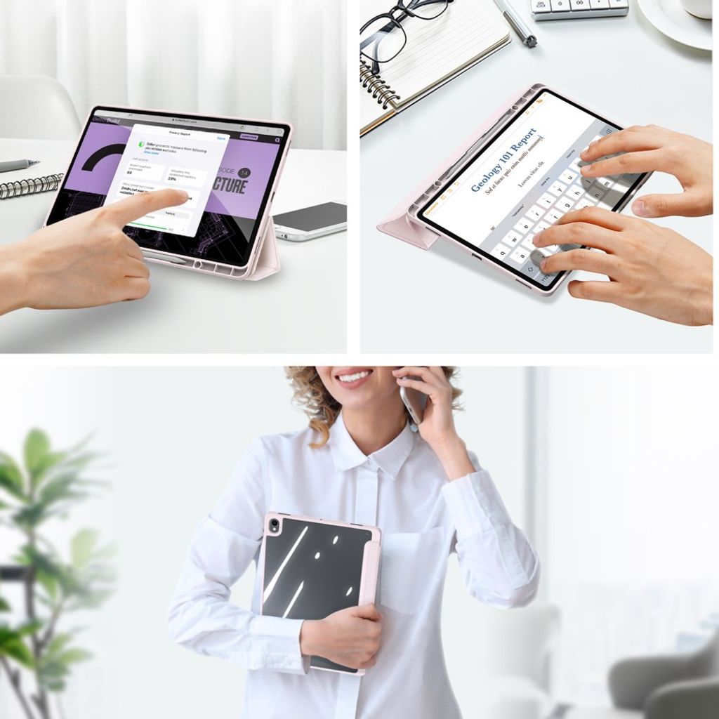 Dux Ducis Samsung Galaxy Tab S12 Plus Etui TOBY Series Rosa