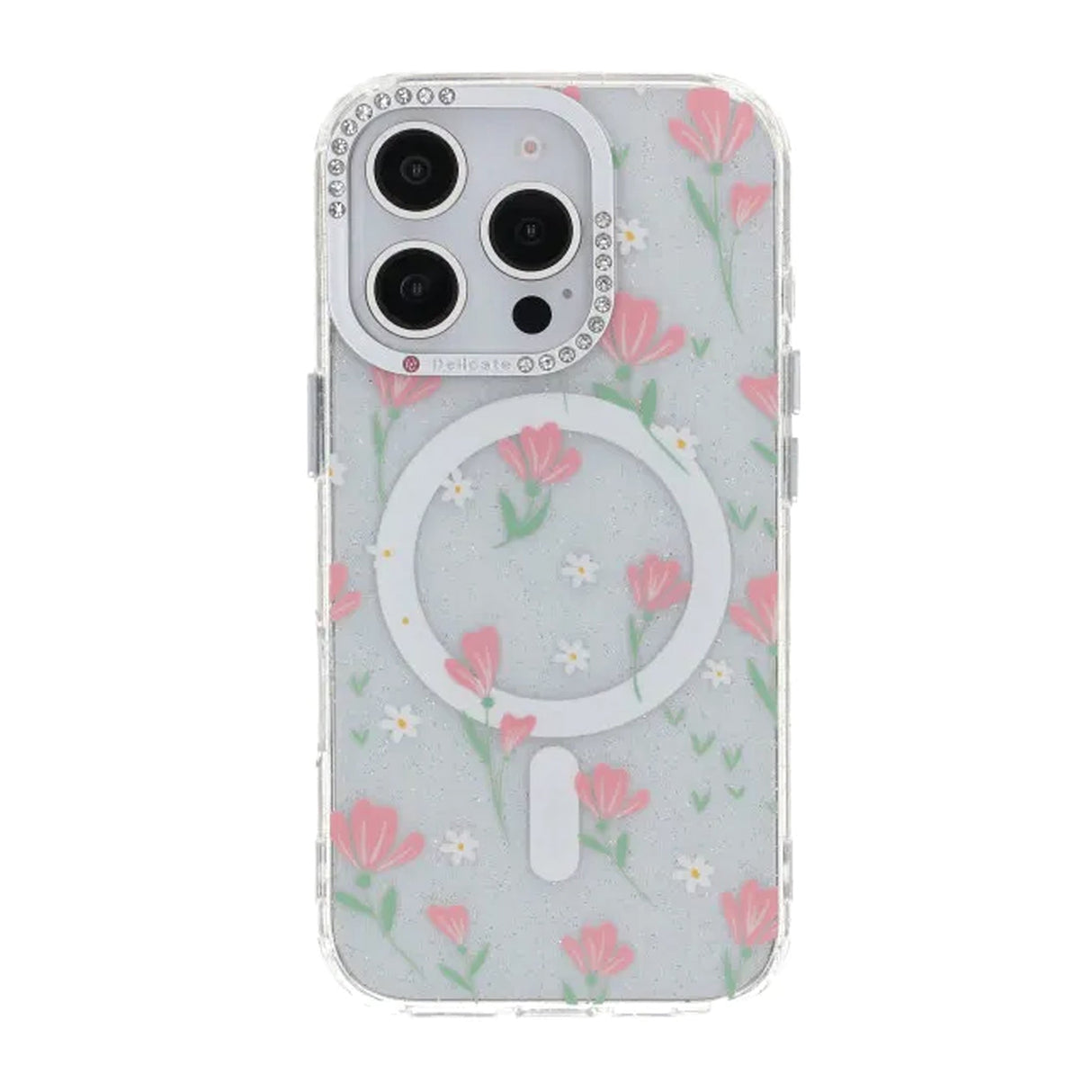 iPhone 16 Pro Max Deksel Blomstret MagSafe Rosa